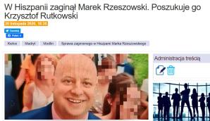 Najnowsze ustalenia Biura Rutkowski: Zaginiony Marek Rzeszowski był na zjeździe do Alicante, 10 min od domu. Zniknął wraz z grafitowym Oplem Mokka na hiszpańskich nr rej. 4638KKS!