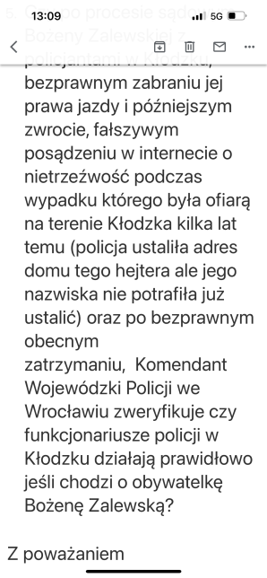 [VIDEO] Czy policja w Kłodzku powstrzyma ataki psychicznie chorego, który może być związany z miejscową służbą więzienną? Bezpodstawnie zatrzymana przez niego biznesmenka Bożena Zalewska złożyła wczoraj obciążające go zeznania